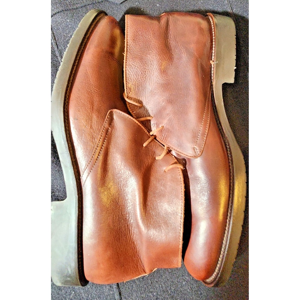 Designer Paul Fredrick Men's Brown Leather Chukka boots, Size 11, Made In Italy